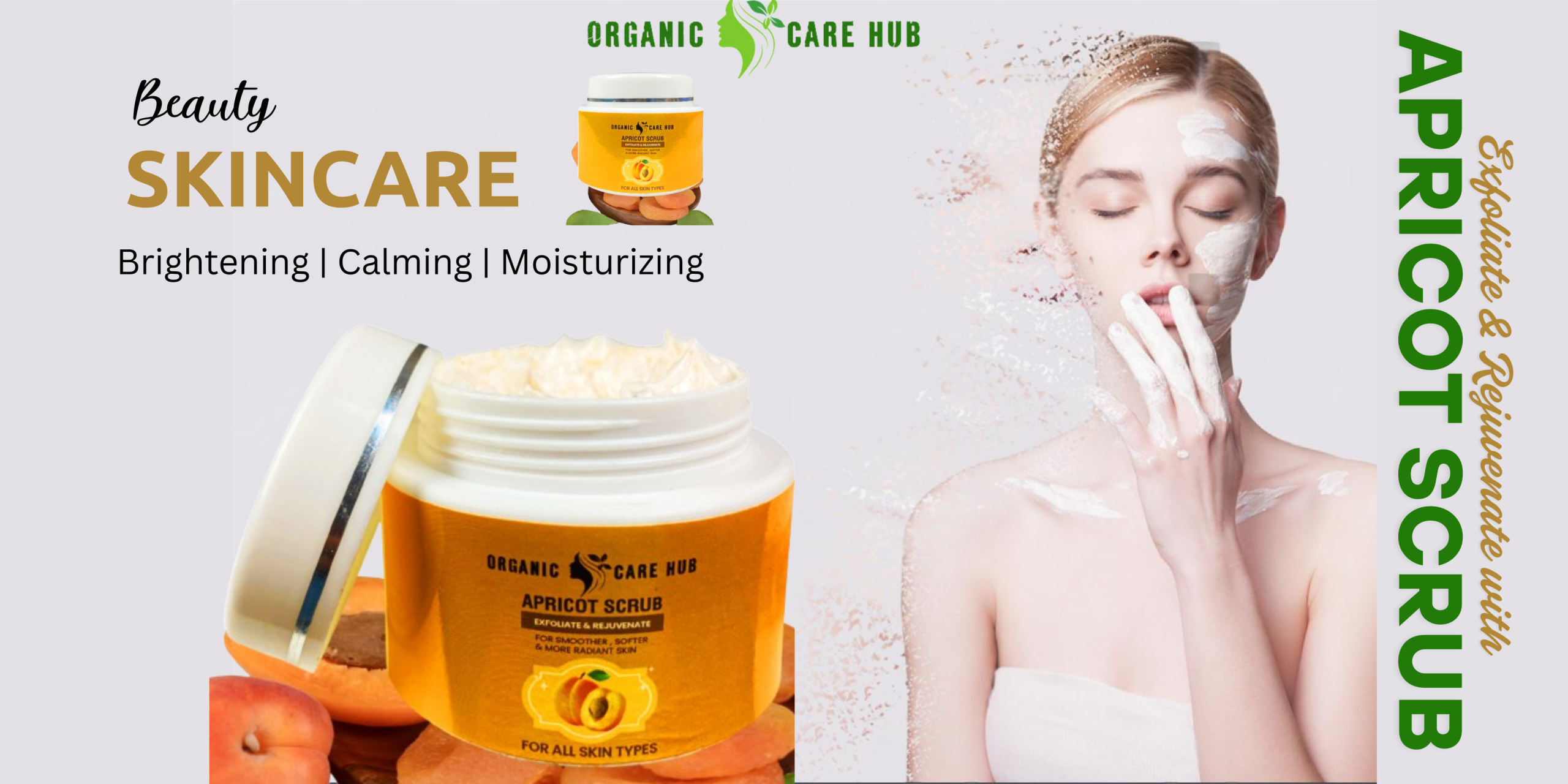 Image of an Organic Care Hub Apricot Scrub product